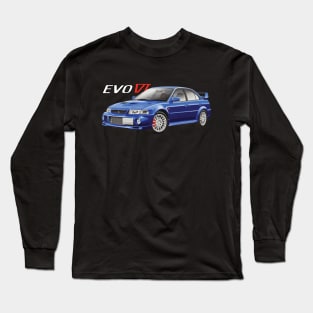 Mitsubish Evo 6 GSR lanc reims blue Long Sleeve T-Shirt